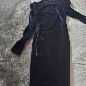 Women navy valvet dress